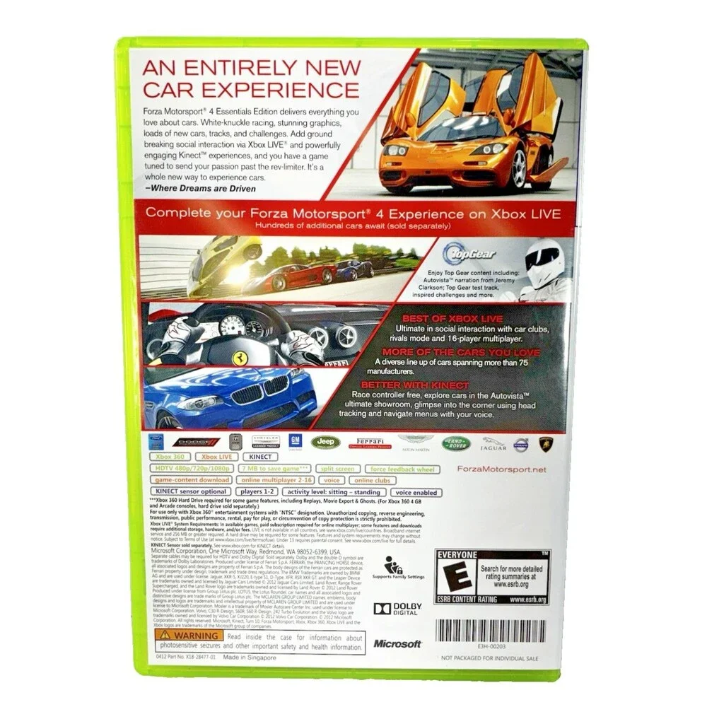Forza Motorsport 4 Essentials Edition Xbox 360 Microsoft Studios Tested